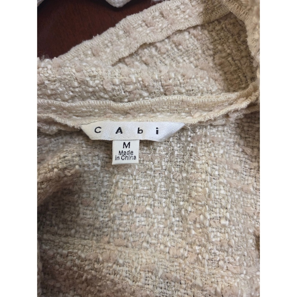 Cabi‎ Women Beige Textured Boucle Blazer Double Breasted Snap Jacket Size M - Picture 9 of 11